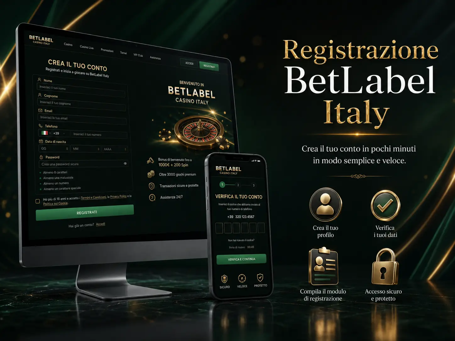 Come registrarsi su Betlabel Casino