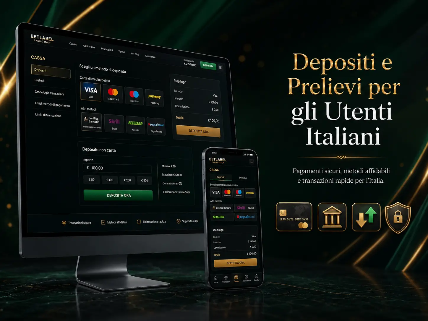 Metodi di pagamento per i giocatori italiani